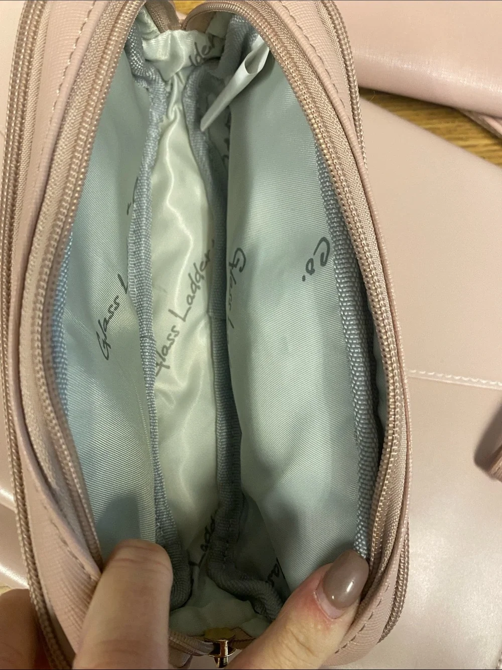 Glass Ladder & Co Women's Blush Pink Backpack Set with Wallets and Clutch